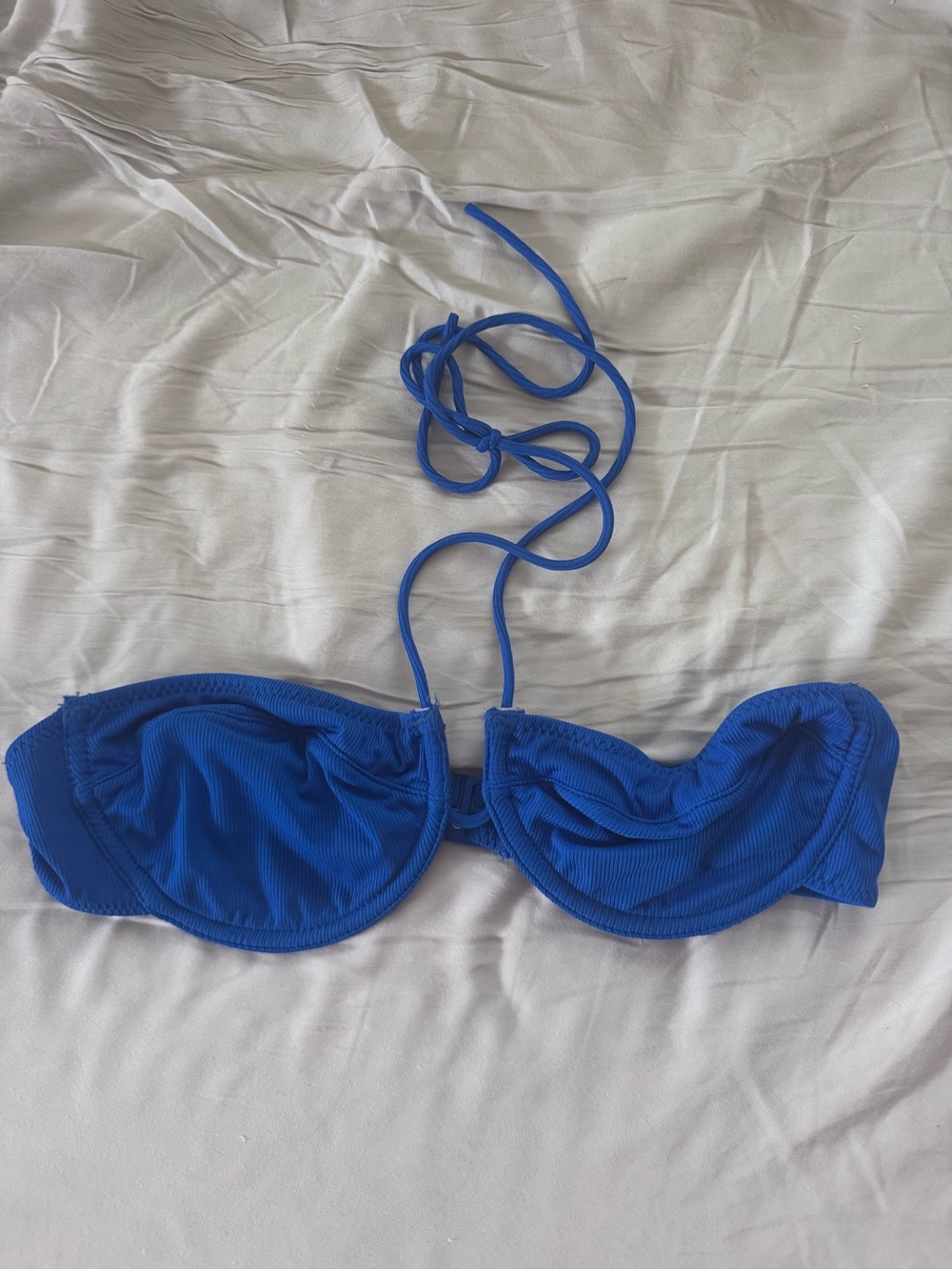 SOLID & STRIPED Royal Blue Bandeau Swim Top with Removable Strap
